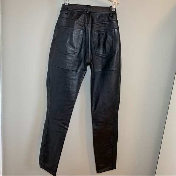 HELMUT LANG Black Leather Pants - Picture 6 of 10